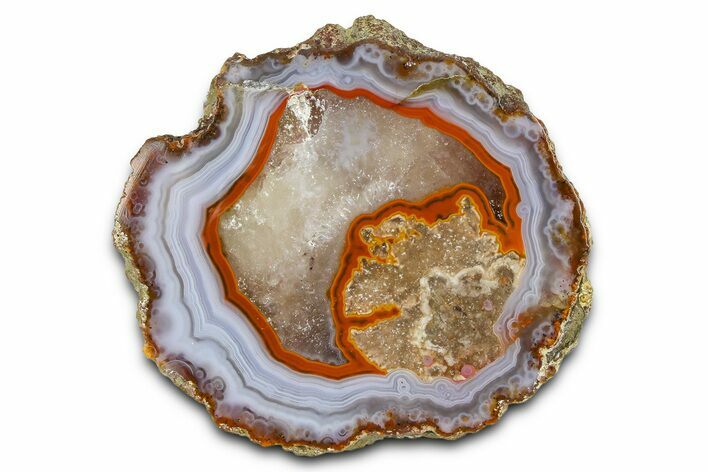 Polished Blue/Red Banded Agate - Kerrouchen, Morocco #372671